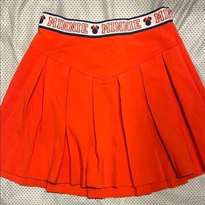 Disney Minnie Orange Pleated Skirt with Branded Elastic Waistband